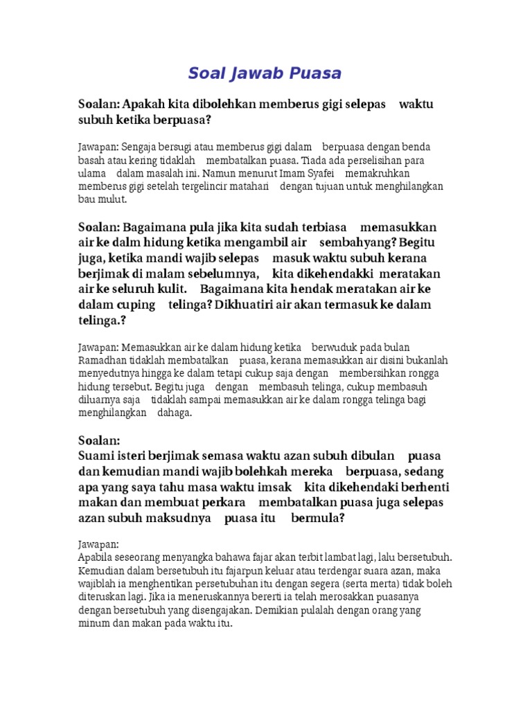Soal Jawab Puasa Pdf