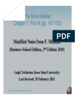 The Stock Market Chapter 7: Part A (Pp. 147-152) : Modified Notes From F. Mishkin