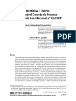 MEMÓRIA E TEMPO - A Razoável Duração Do Processo Pós-Emenda Constitucional Nº 45-2004