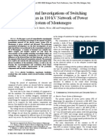 Experimental Investigations of Switching Overvoltages in 110 KV Network of Power System of Montenegro