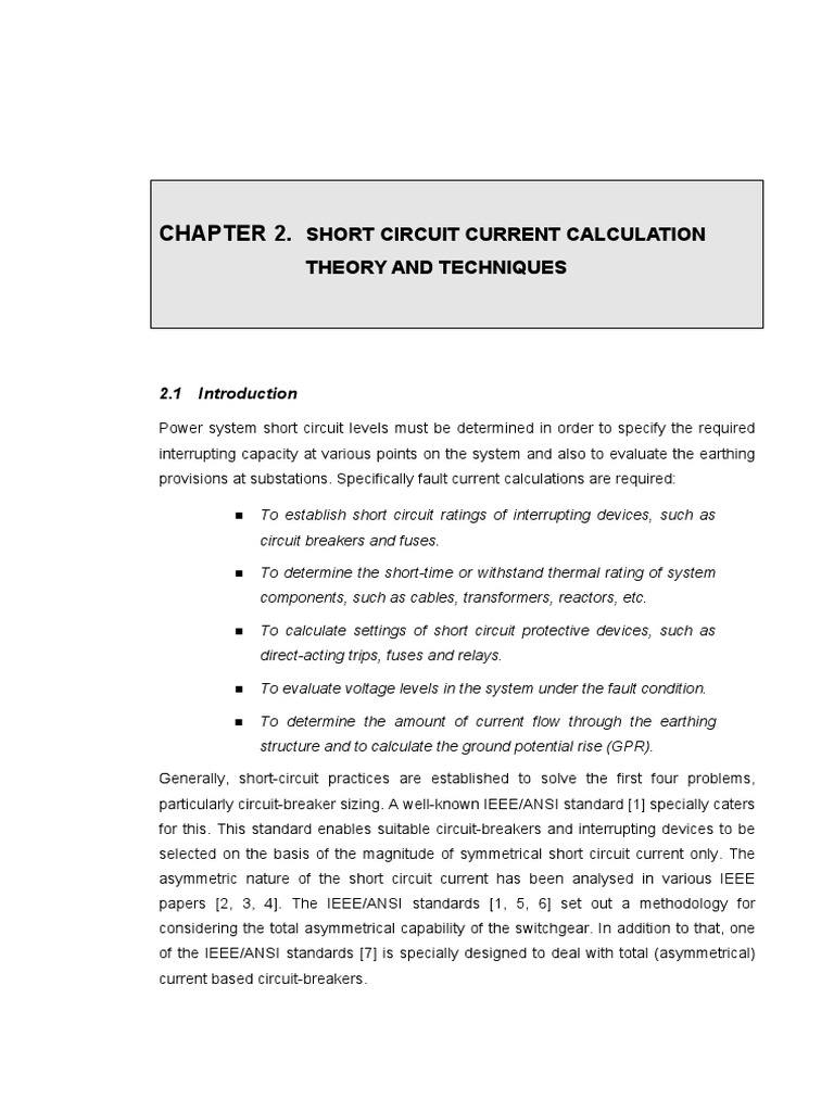 Short Circuit Current Calculation Methods | PDF | Electrical Impedance ...