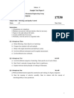 Diploma Mechanical Engineering Metrology Quality Sample Papers