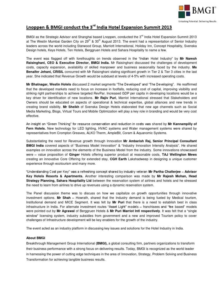 Lnopppens Hotel Industry Summit 2013 Marriott - 