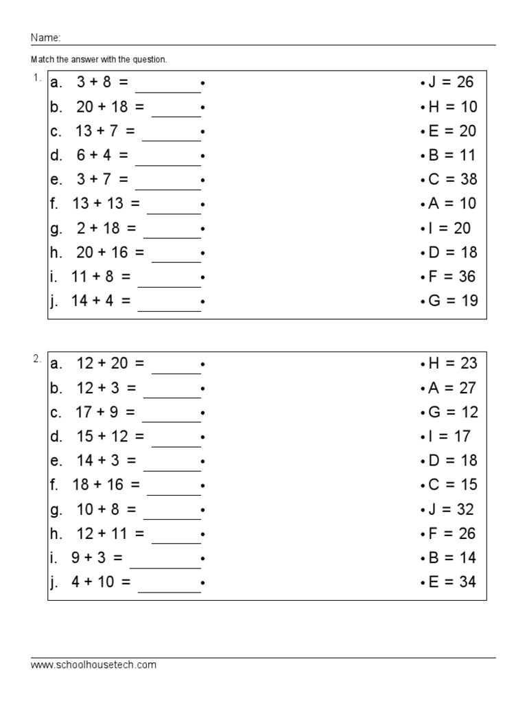 Math Addition Practice Worksheet | PDF | Teaching Methods & Materials ...