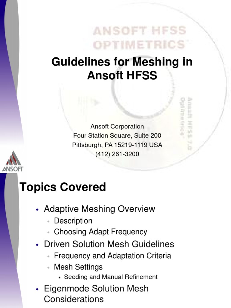 Guidelines For Meshing in Ansoft HFSS PDF Electrical Engineering