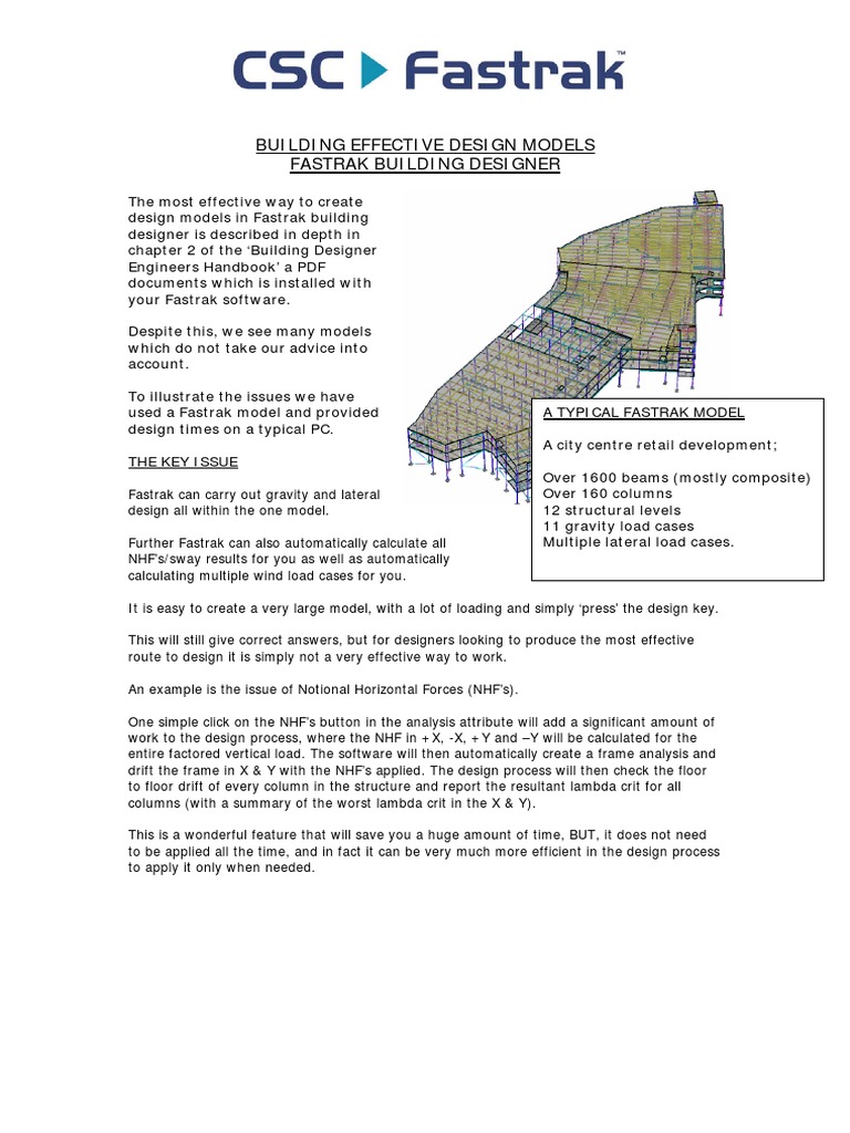 Effective Modeling in Fastrak Designer | PDF | Beam (Structure) | Column