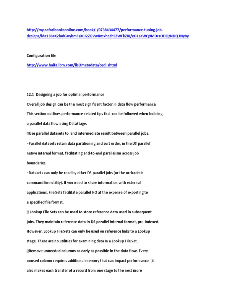 DataStage Performance Tuning Strategies | PDF | Parallel Computing ...