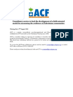 Consultancy Service To Lead The Development of A Field-Oriented Model For Measuring The Resilience of Palestinian Communities