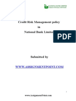 Credit Risk Management Policy in National Bank Ltd