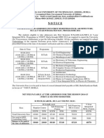 VSSUT Admission Notice Details Dates Fees for BTech, MCA, MSc