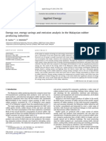 Energy Use, Energy Savings and Emission Analysis in The Malaysian Rubber Producing Industries