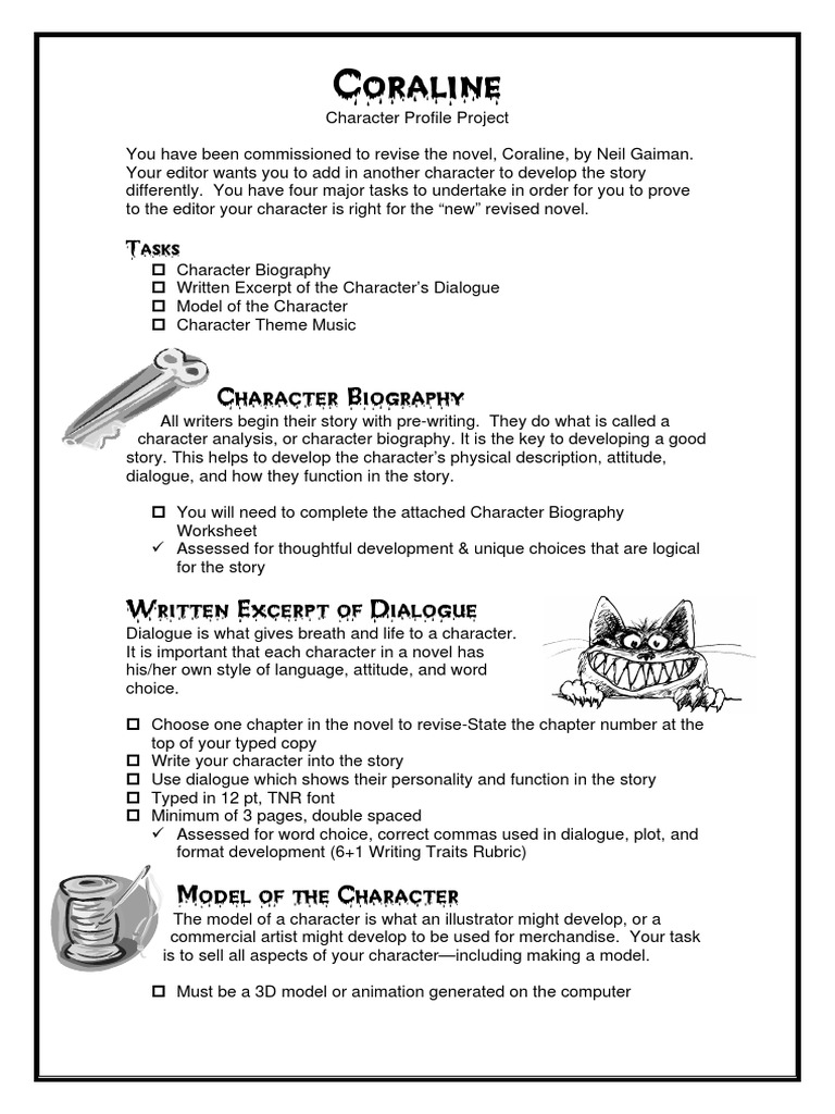 Coraline - Character - Profile - PDF For Free - Ebookbrowse  PDF