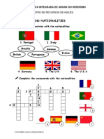 Countries and Nationalities Matching Exercise