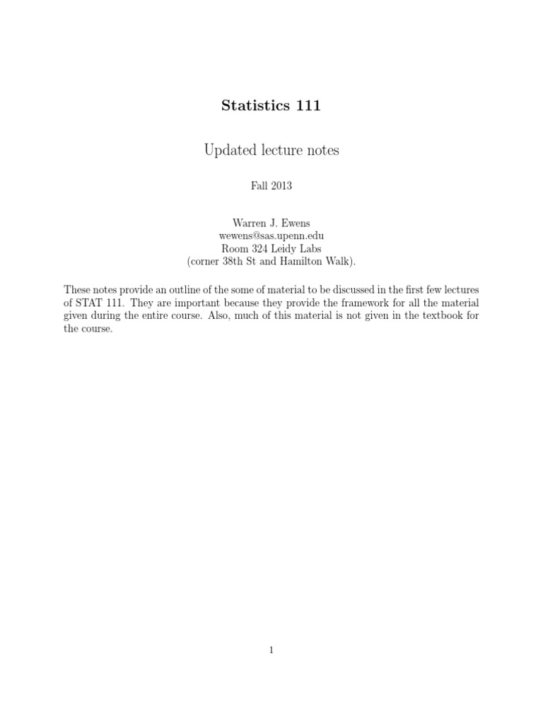 Intro to Statistics and Probability | PDF | Probability Distribution ...