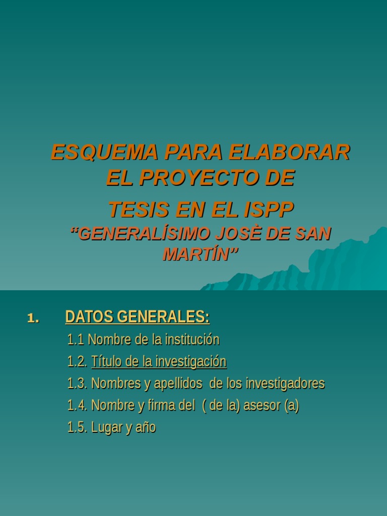 Esquema para Elaborar El Proyecto de Tesis-1 | PDF | Estadísticas | Teoría