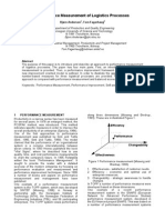 Performance Measurement of Logistics Processes