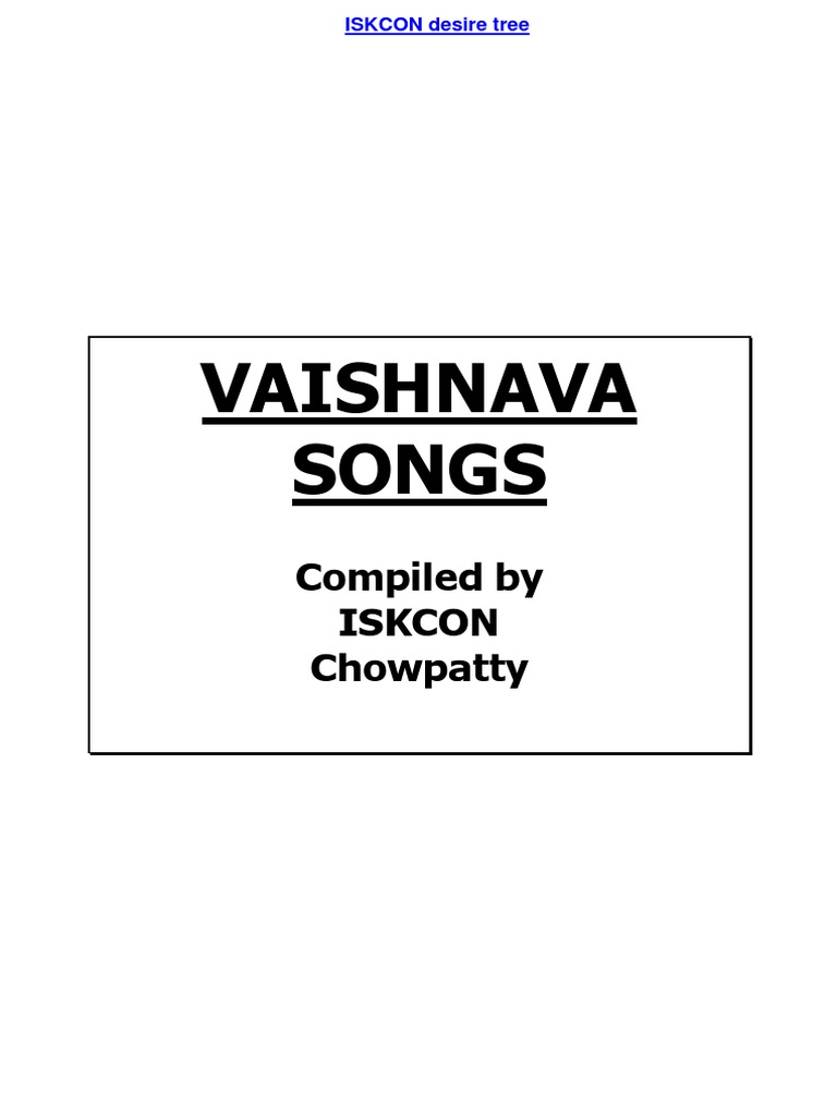 Vaishnava Song Book PDF Krishna Hinduism