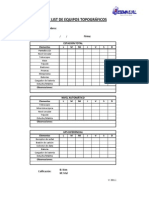 Check List Equipos de Topografía