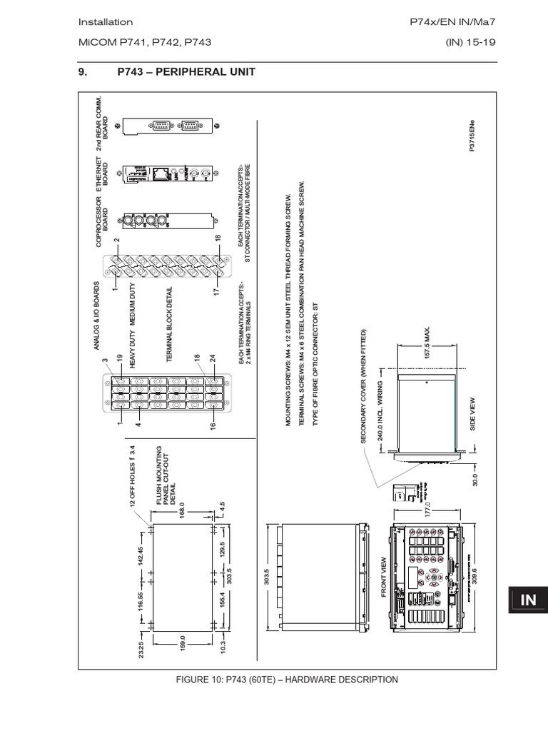 P743 - Peripheral Unit: Installation P74X/En In/Ma7 Micom P741, P742 ...