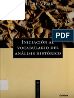 Pierre Vilar. Iniciación al Vocabulario del Analisis Histórico