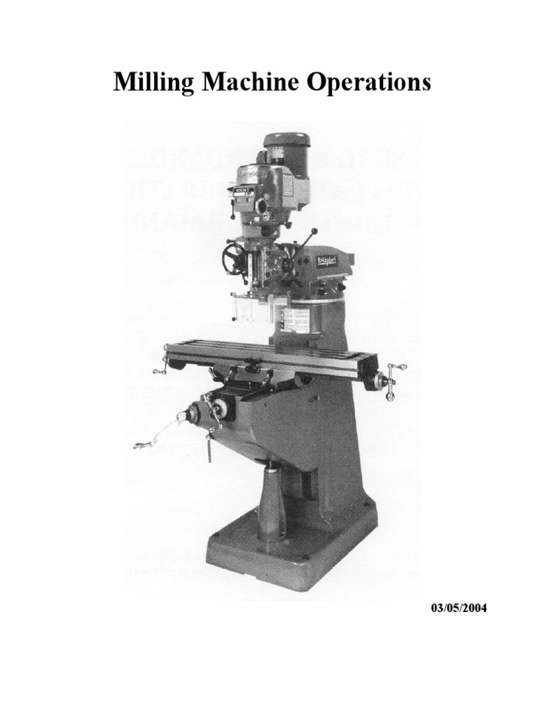 Milling Machine Operation Machining Tools