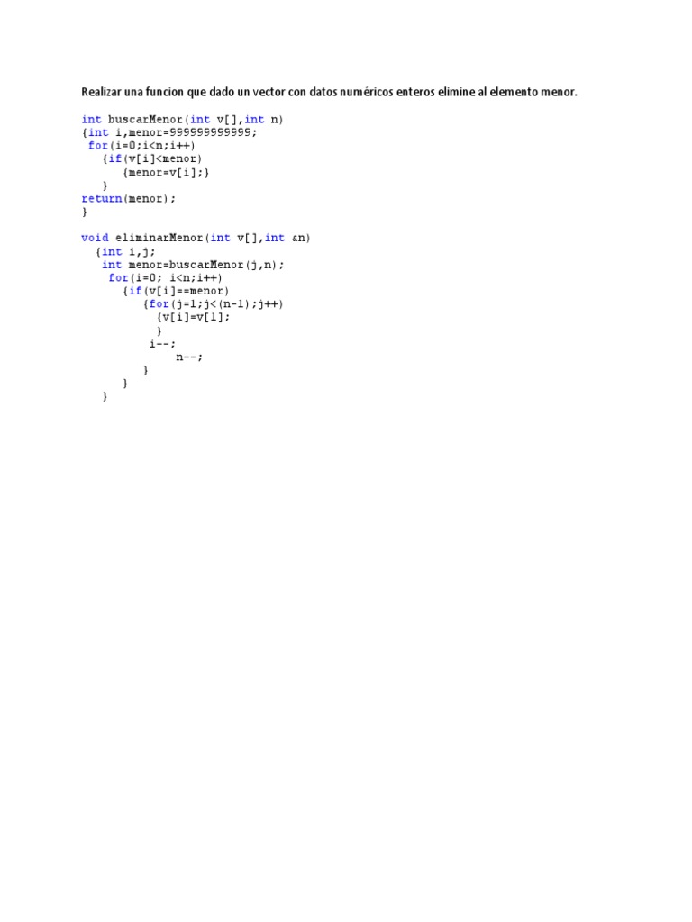 Programacion C++ Eliminar Mayor y Menor Numero de Vector | PDF