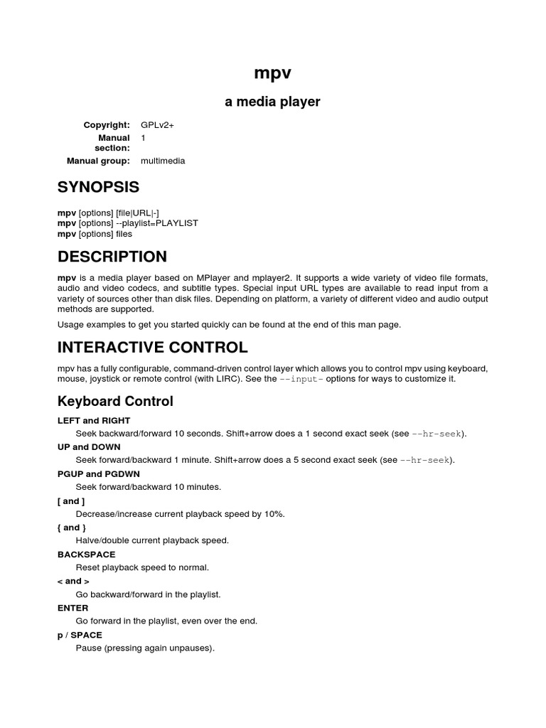 Mpv Manual Cache Computing Codec