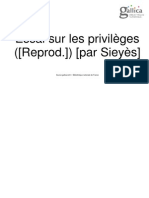 Sieyès - Essai Sur Le Privileges