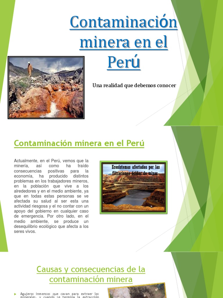 Contaminación minera en el Perú: Impacto y soluciones | PDF | Minería ...