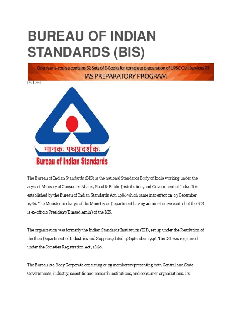 Bureau of Indian Standards | PDF | Economies | Economy (General)