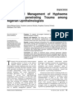 Non-Surgical Management of Hyphaema Among Nigerian Ophthalmologists