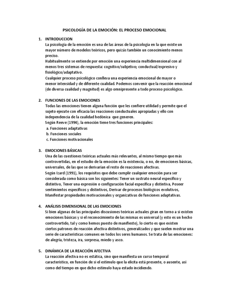 15 Psicología de La Emoción | PDF | Las emociones | Sicología