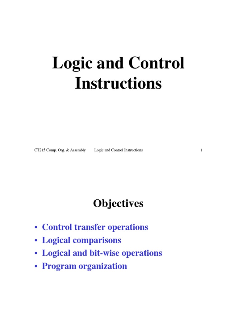 Logic Control | PDF | Instruction Set | Subroutine