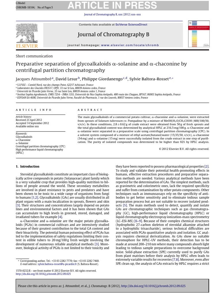 2012Attoumbre Et Al.J Chromatogr B (Corrected Proof) PDF High