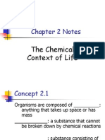 Chapter 2 Notes: The Chemical Context of Life
