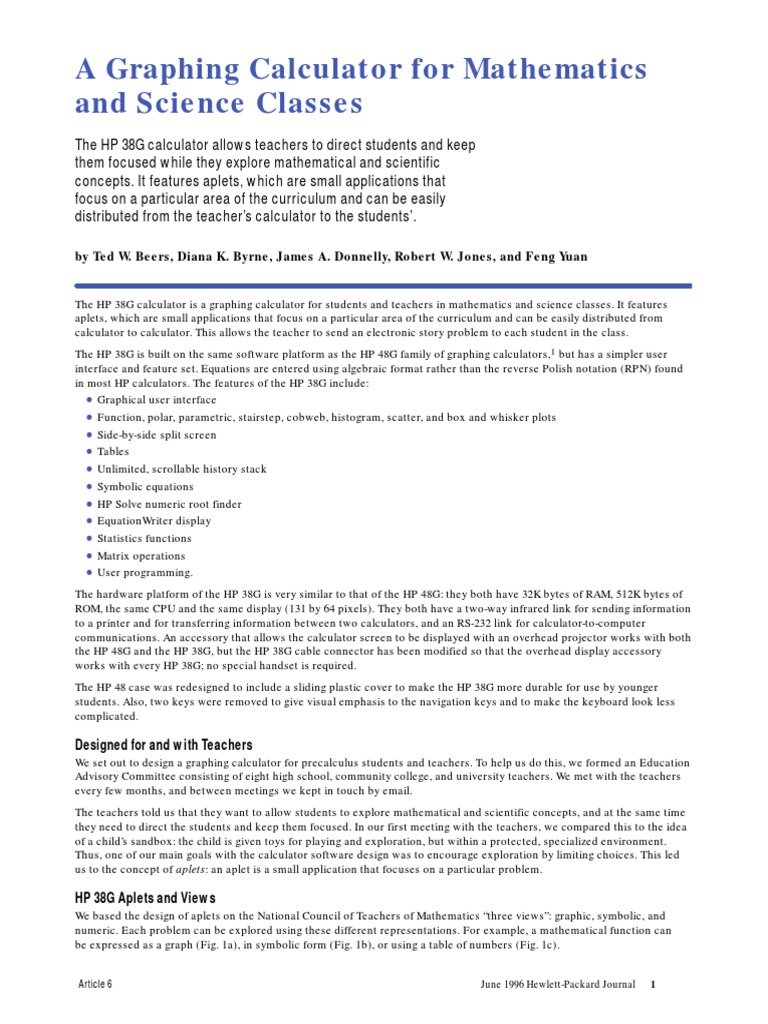 HP 38G Graphing Calculator Overview | PDF | Control Flow | Pointer ...