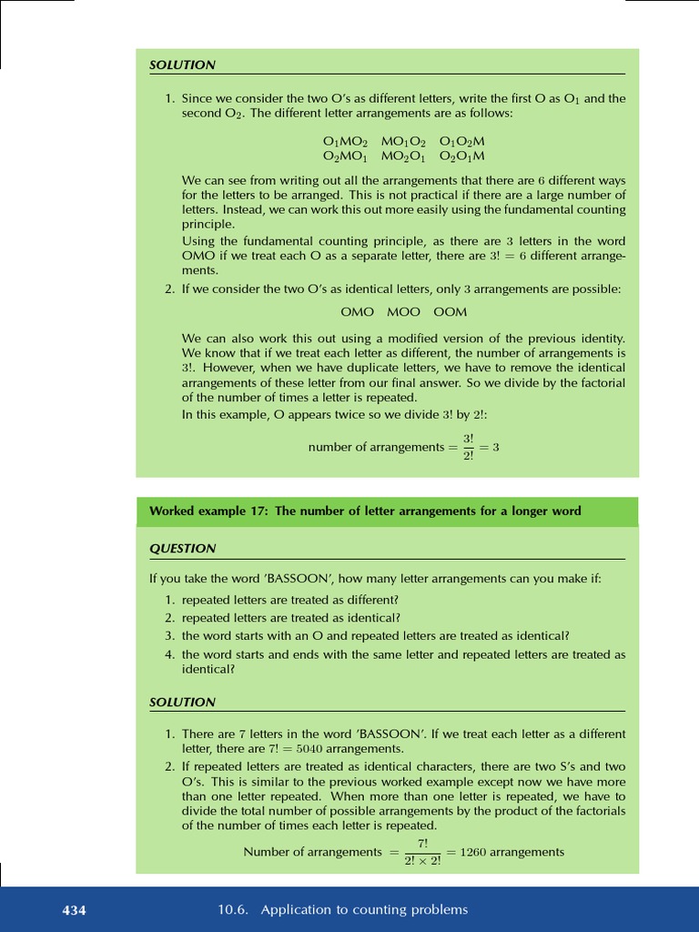 Letter Arrangement Calculations | PDF