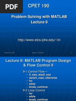 Problem Solving With MATLAB: CPET 190