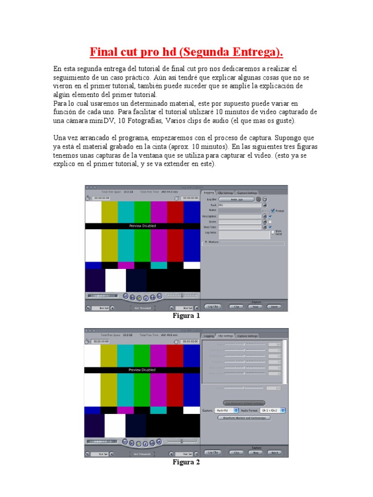 Tutorial de Captura en Final Cut Pro | PDF | Vídeo | Ventana (informática)
