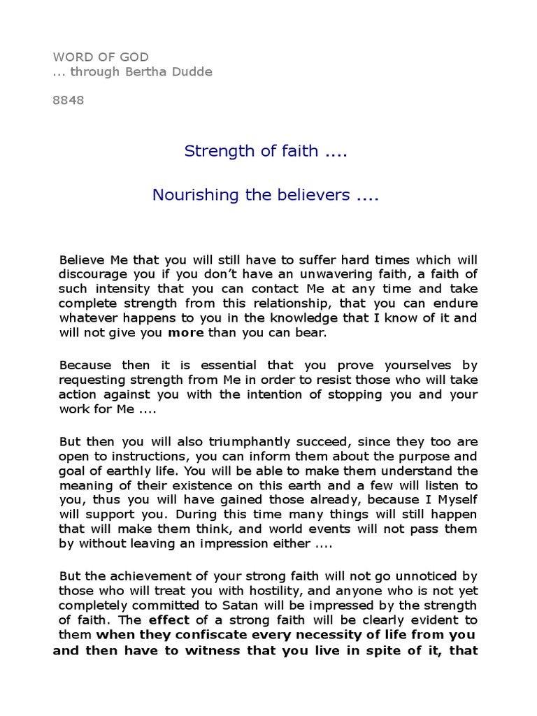 8848 Strength of Faith .... Nourishing The Believers .... | PDF | Faith ...