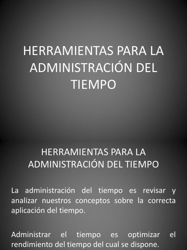 Herramientas para La Administración Del Tiempo | PDF
