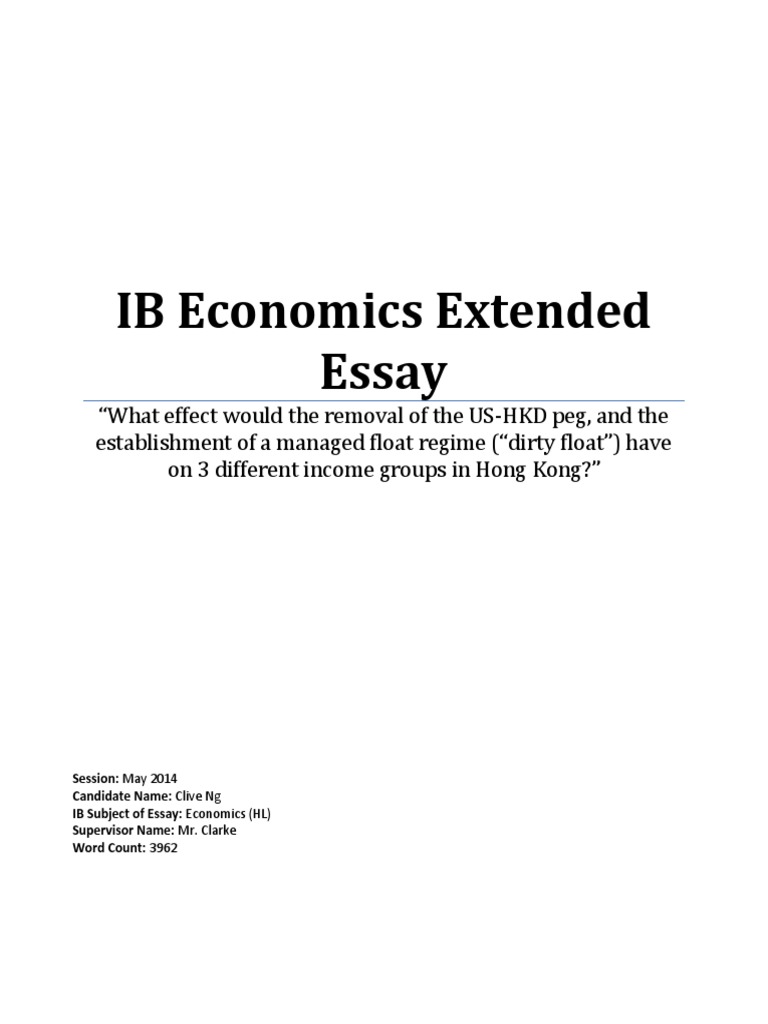 ib economics extended essay samples