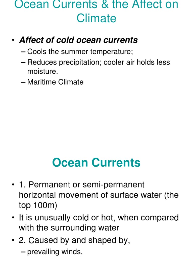 Impact of Ocean Currents on Climate | PDF | Fog | Precipitation