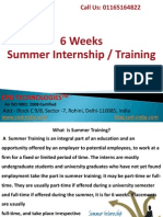 6 Weeks Summer Internship Training in Delhi 