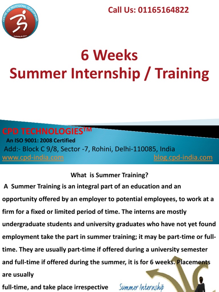 6-Week Summer Internship in Delhi | PDF | Internship | Job Hunting