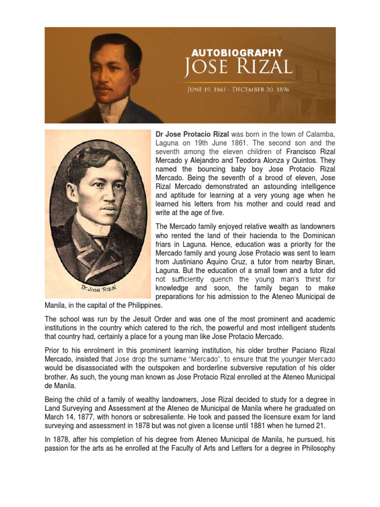 essay about rizal life