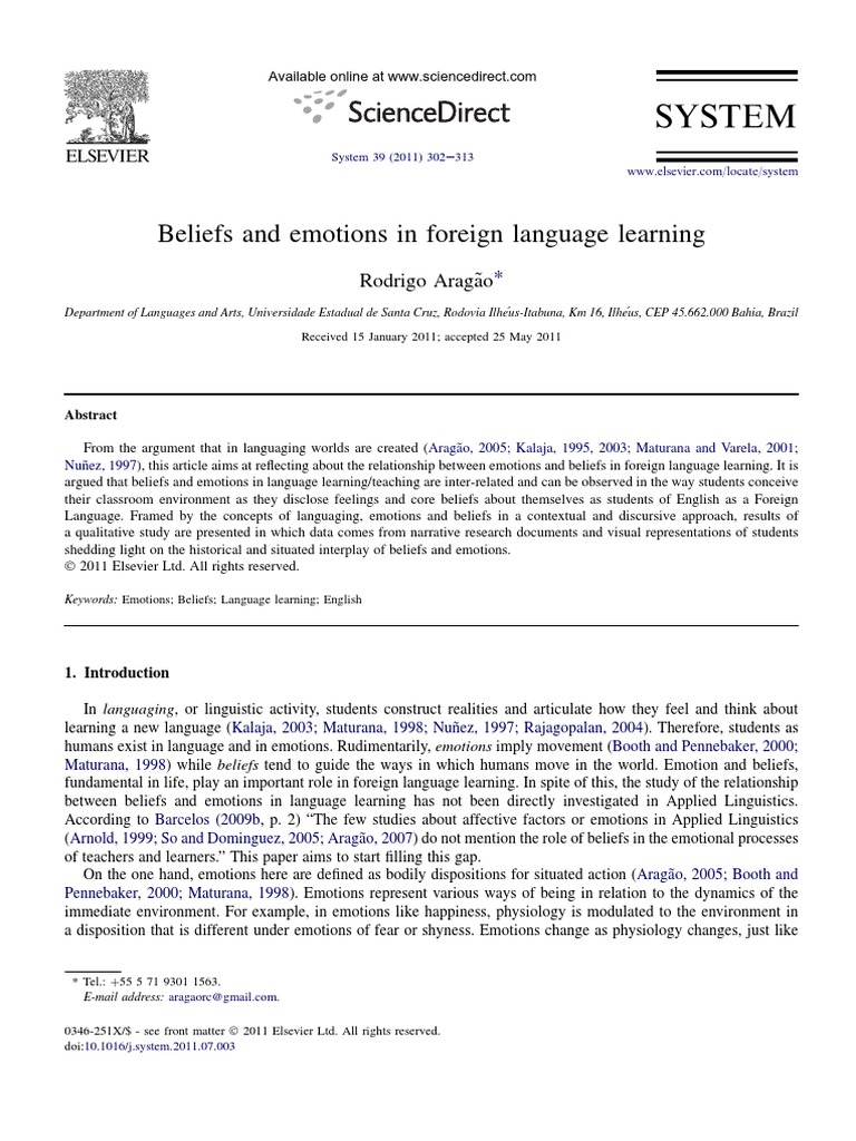 00pp 2011 - Aragao - Beliefs and Emotions in Foreign Language Learning ...