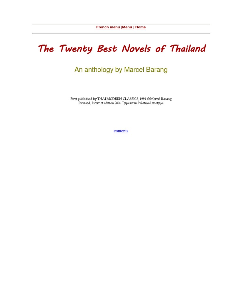 The 20 Best Novels of Thailand | PDF | Books