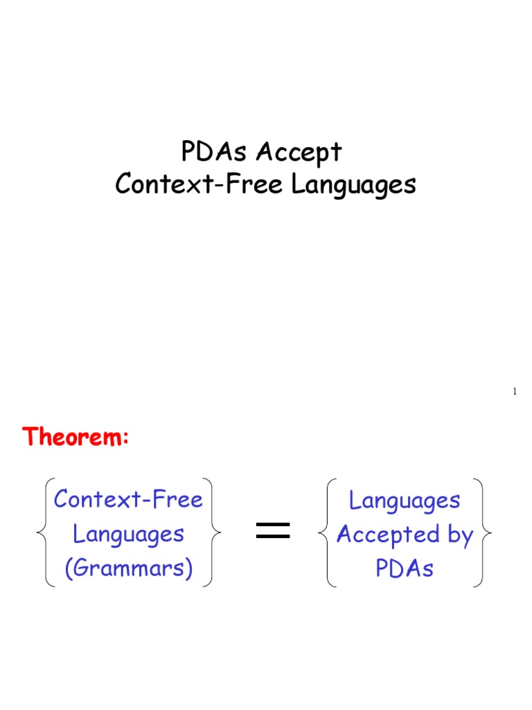 Pdas Accept ContextFree Languages PDF Theoretical Computer Science Parsing