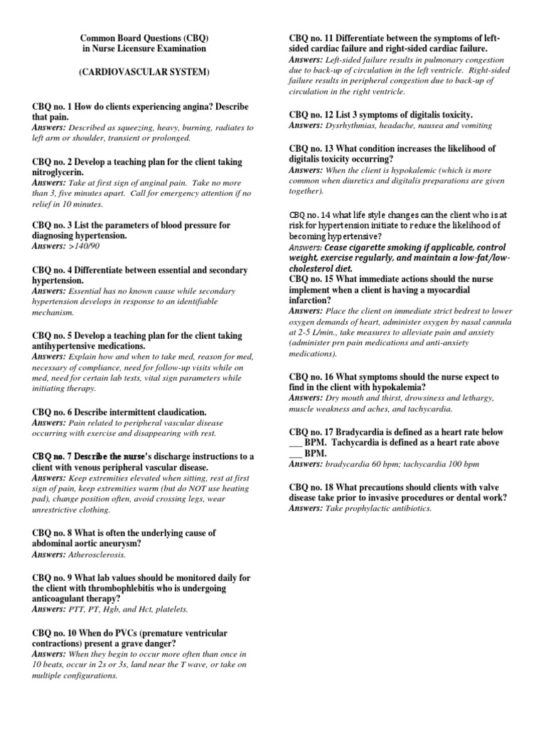 Common Board Questions PDF Diabetes Mellitus Chronic Obstructive